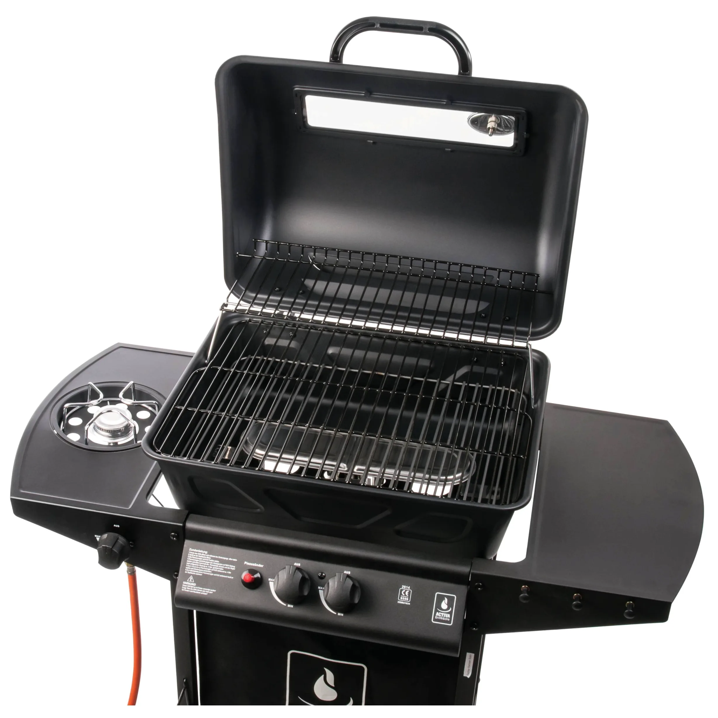 ACTIVA Grill Lavastein Gasgrill, Lavagrill Grillwagen inkl. Abdeckhaube