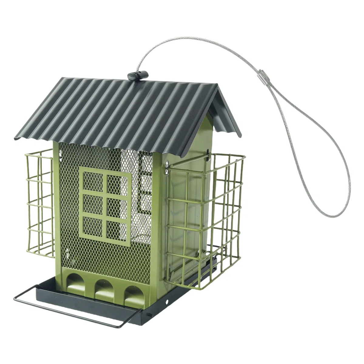 Stabile wetterfeste Vogelfutterspender, langlebig, Metall, zum Aufhängen, Hinterhof, Vogelbedarf, Outdoor-Aufhängung