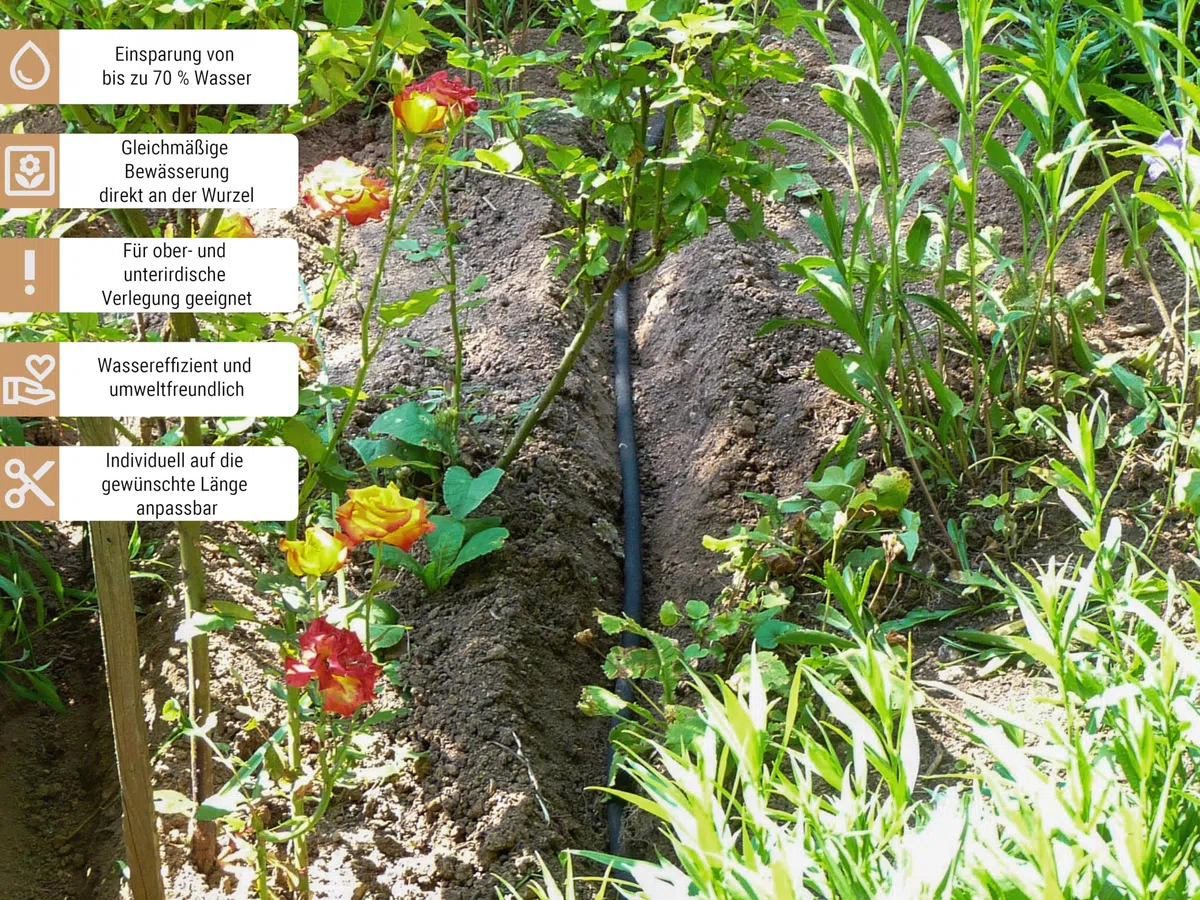 100m CS Perlschlauch Premium 4er Set für die Bewässerung im Garten/Hochbeet/Gemüsebeet/Heckenbewässerung