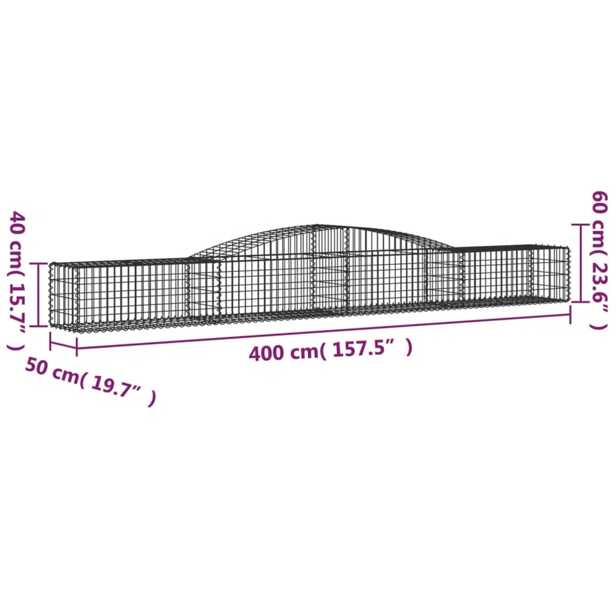 Gecheer Gabionen mit Hochbogen Stabile Konstruktion dekorative Gartenbarrieren für Hof Vorgarten Terrasse