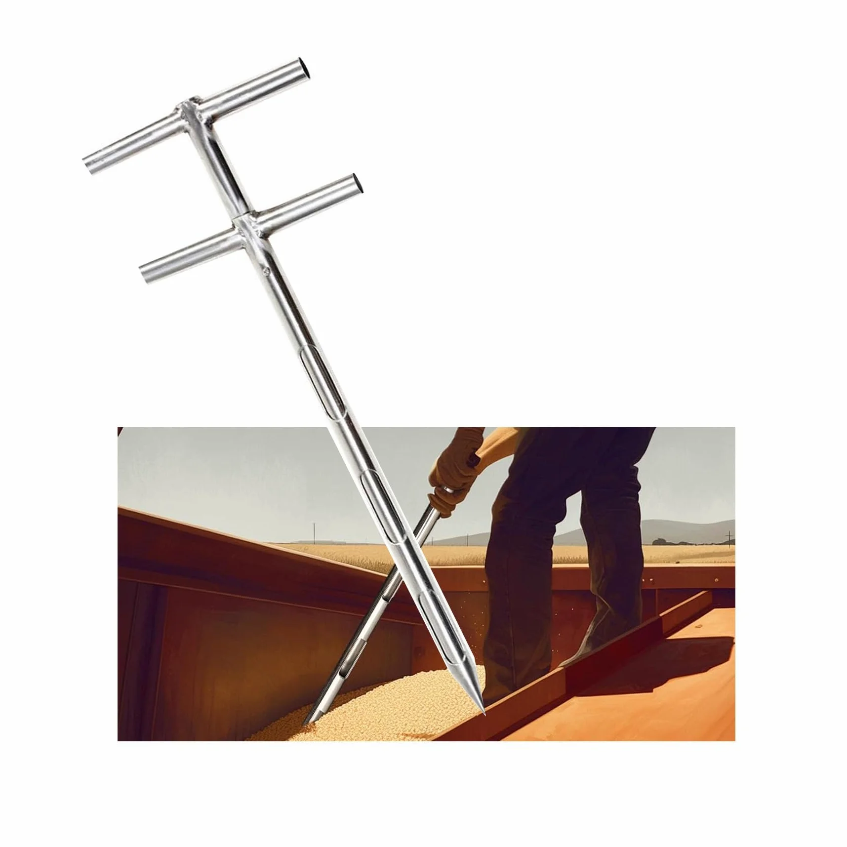 Edelstahl-Probenahmesonde für genaue Korn- und Pulversammlung, 2 m x 32 mm, Forschungsgeräte für Pulveranalyse