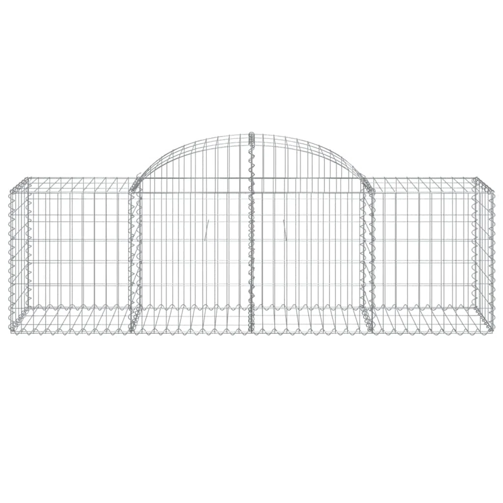 Homgoday Gartenabsperrung mit Hochbogen | Dekorative Gabionenkörbe aus verzinktem Eisen | Silbern | 200x50x60/80 cm | Terrasse & Vorgarten Model3146280