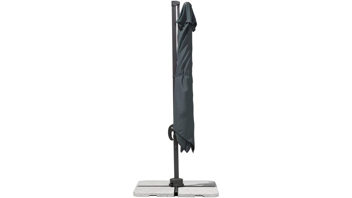 Schneider Sonnenschirm Rhodos Junior, anthrazit, 270 x 270 cm quadratisch, Gestell Alu/Stahl, Bespannung Polyester, 18 kg