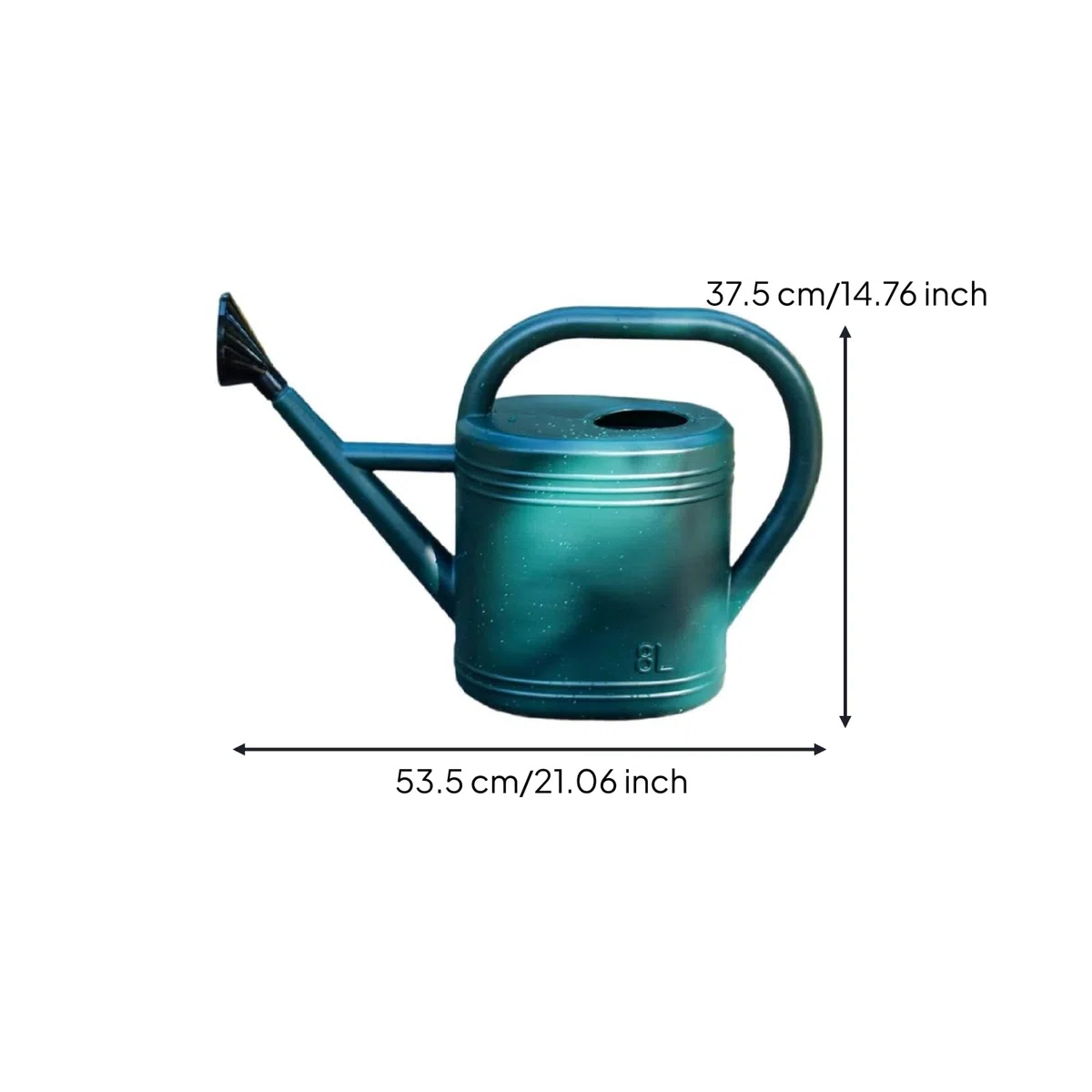 Ergonomisch Gießkanne mit Sprühkopf, Grün, 8L | Leicht, Gießkanne mit Brausekopf, stabil, Blumengießkanne mit Tülle, für Gewächshaus