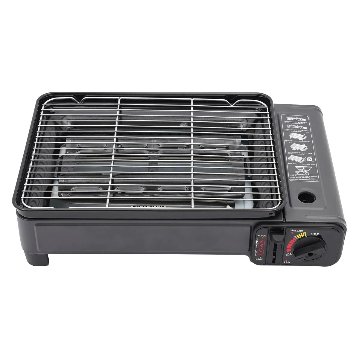 BBQ Barbecue Grill, Tragbarer Camping Gas Grillplatte mit Grillnetz, Tischgrill Campinggrill Picknickgrill, für Picknick, Garten, Terrasse, Camping, Reisen