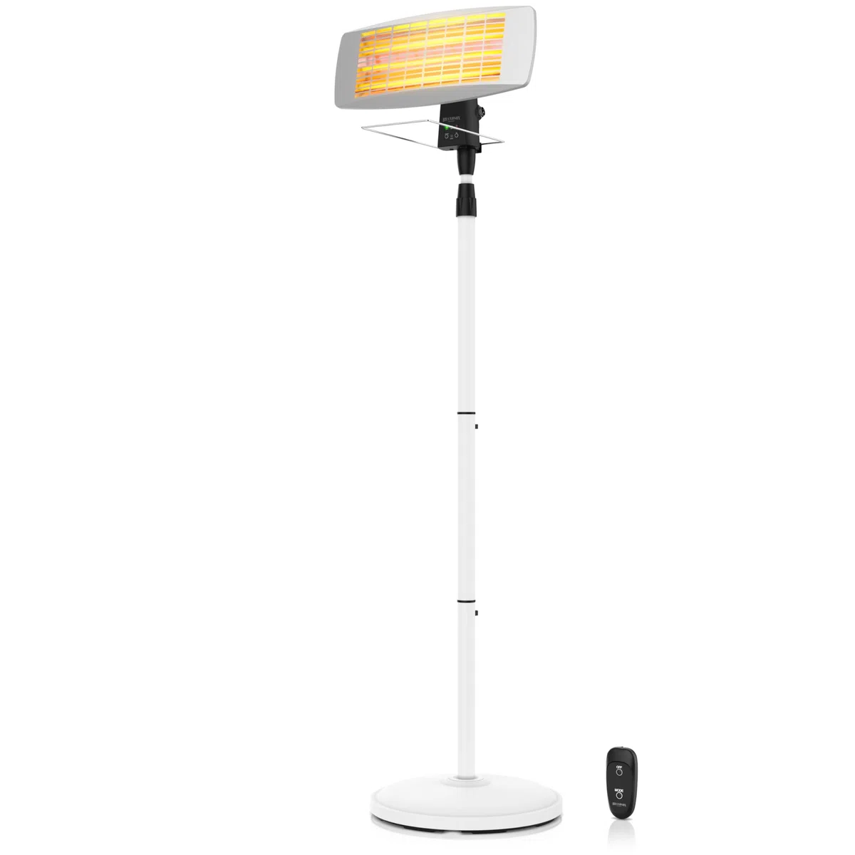 Brandson - Heizstrahler mit Fernbedienung Outdoor Indoor - Elektro Infrarot Terrassenheizstrahler - 3 Leistungsstufen Heizelemente - LED Power Indikator - Wandhalterung - Balkon Garten Terrasse