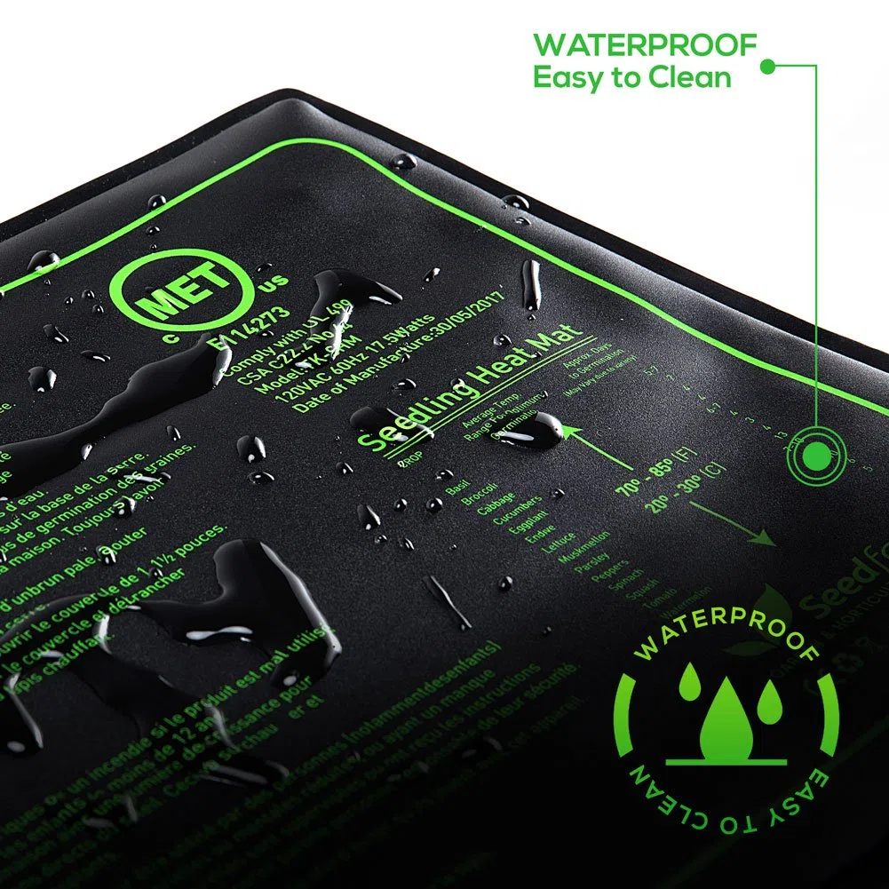 MET zertifizierte Heizmatte für Sämling, wasserdicht, langlebig, für Sämling, Wärmematte, warmes Hydrokultur-Heizkissen (121,9 x 50,8 cm)