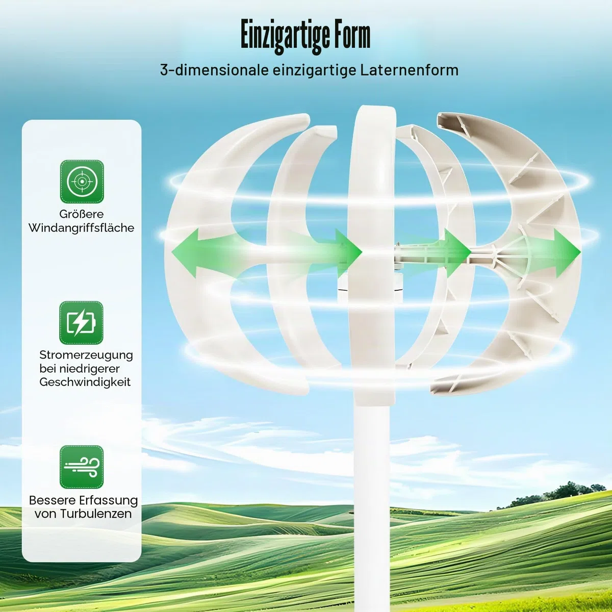 BrandName 600W 12V Windgenerator Set mit Flansch & Controller – Windkraftanlage für Haus Garten Outdoor Industrie – Kompaktes System für nachhaltige Energie Enthusiasten