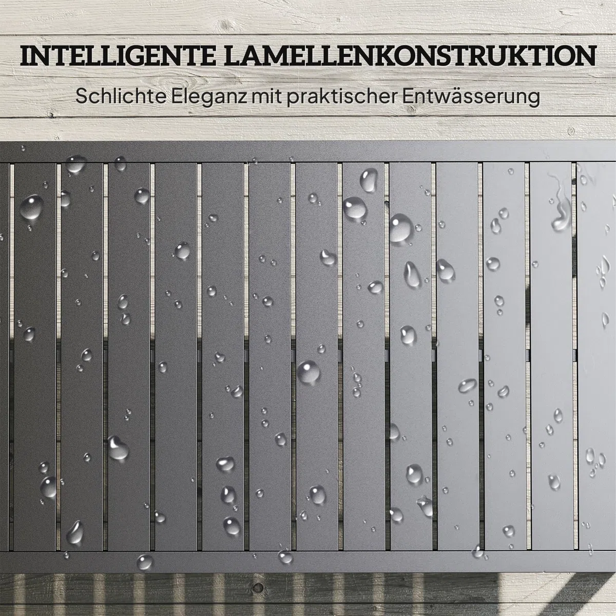 Outsunny Beistelltisch Loungetisch Outdoor 90 x 50 x 42 cm Schwarz | Lamellendesign, Wetterfest, Aluminium, Pflegeleicht, Balkontisch, Kaffeetisch, Gartentisch, Für Balkon Garten Terrasse