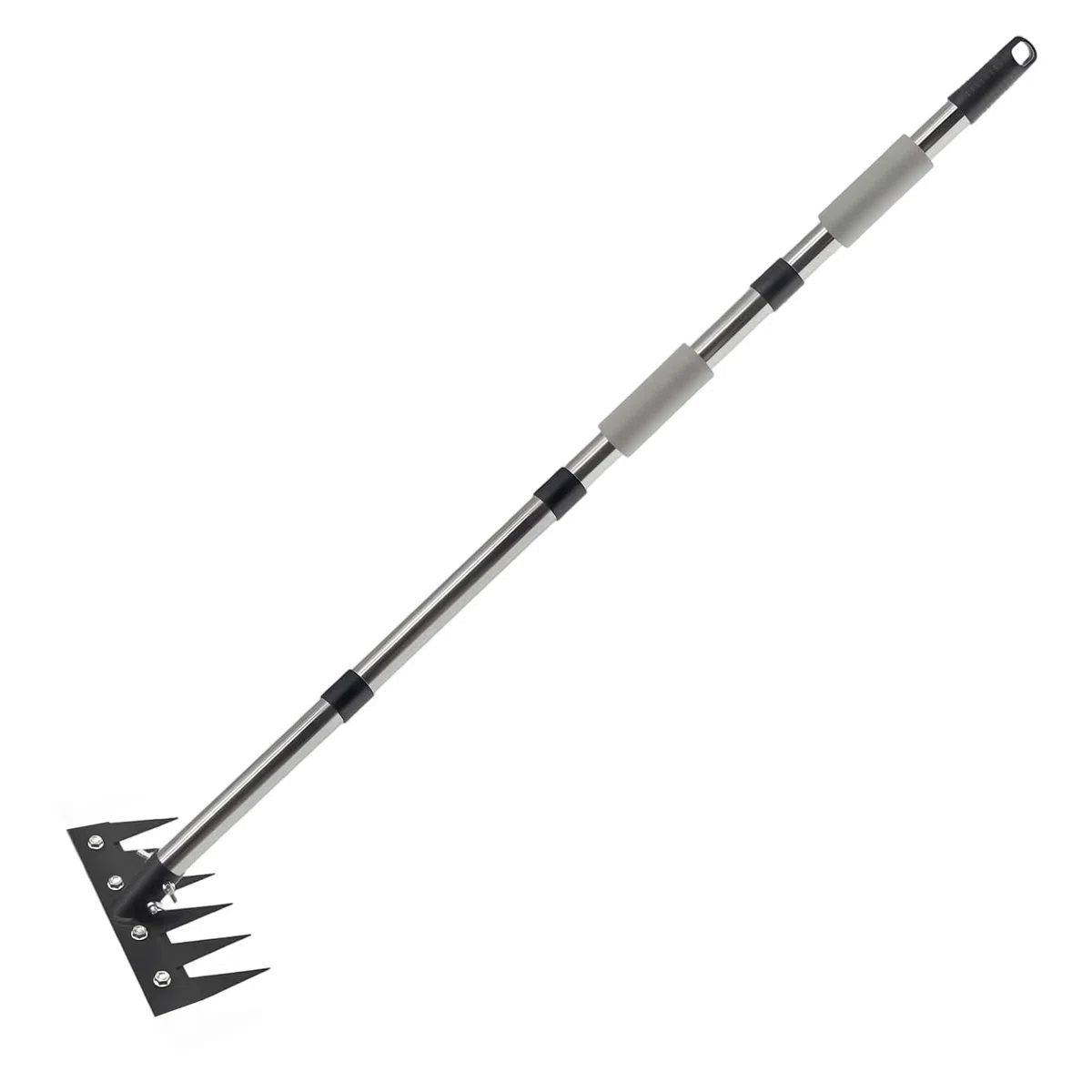 Unkrautstecher mit langem Stiel (160 cm), 2-in-1-Handgerät zum Ausreißen, Auflockern des Bodens und Entfernen von Kiefernnadeln im Garten