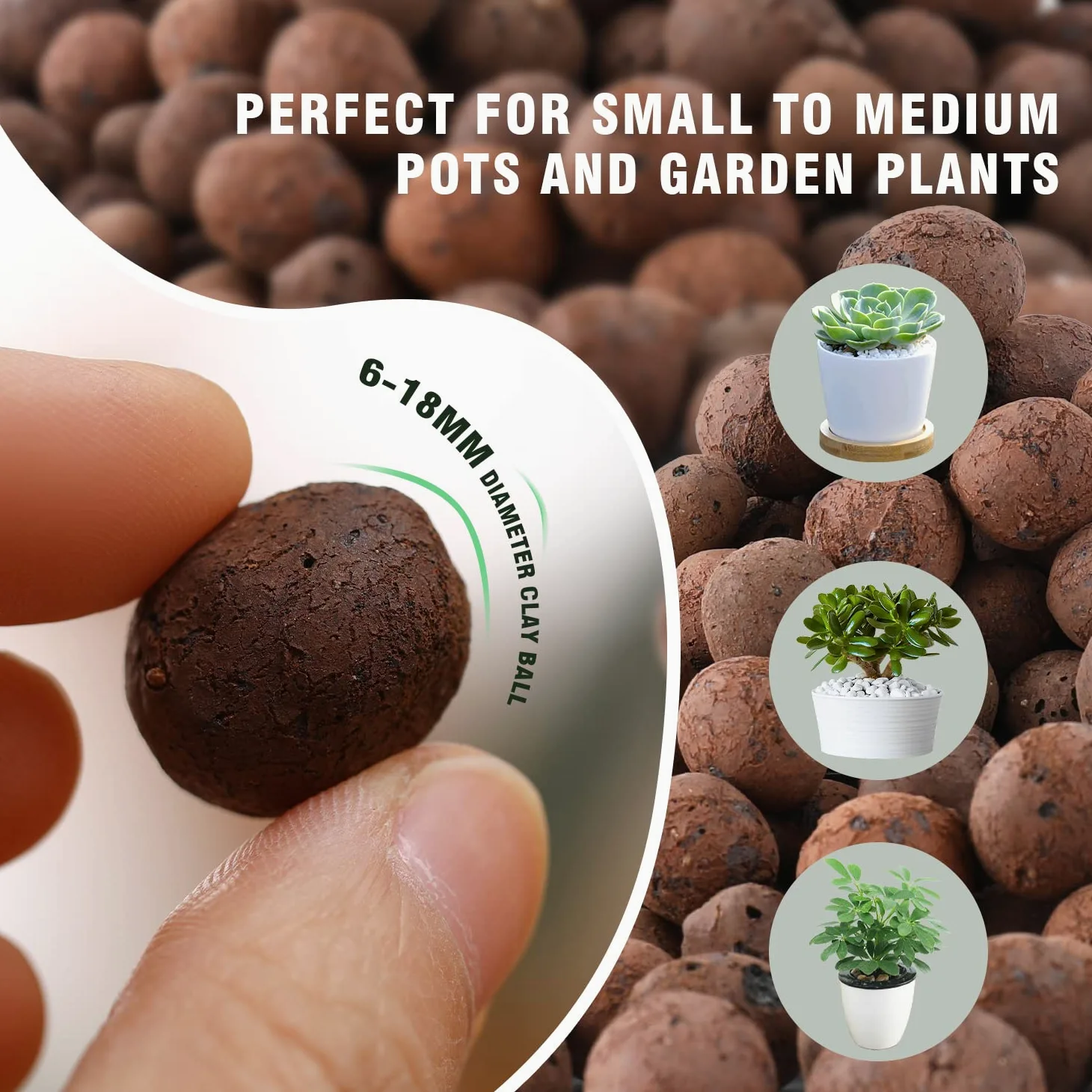 Natürliche Leca Tonkieselsteine, 6,8 kg, 8 mm-18 mm, expandierte organische Kugeln, Pflanzen, Gartenerde für Hydrokultur, Drainage, Dekoration, Aquaponik