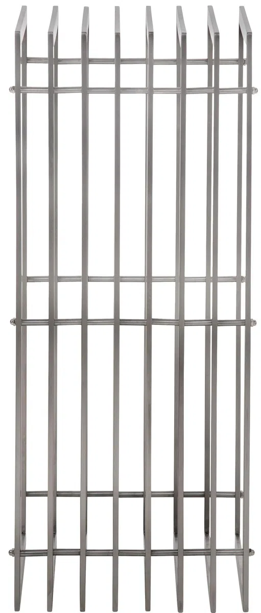 CLP Metall Kaminholzregal Irving Edelstahl I Robuster Und Handgefertigter Kaminholzständer I Brennholzregal Mit Sitzbankfunktion, Größe:40x50x100 cm