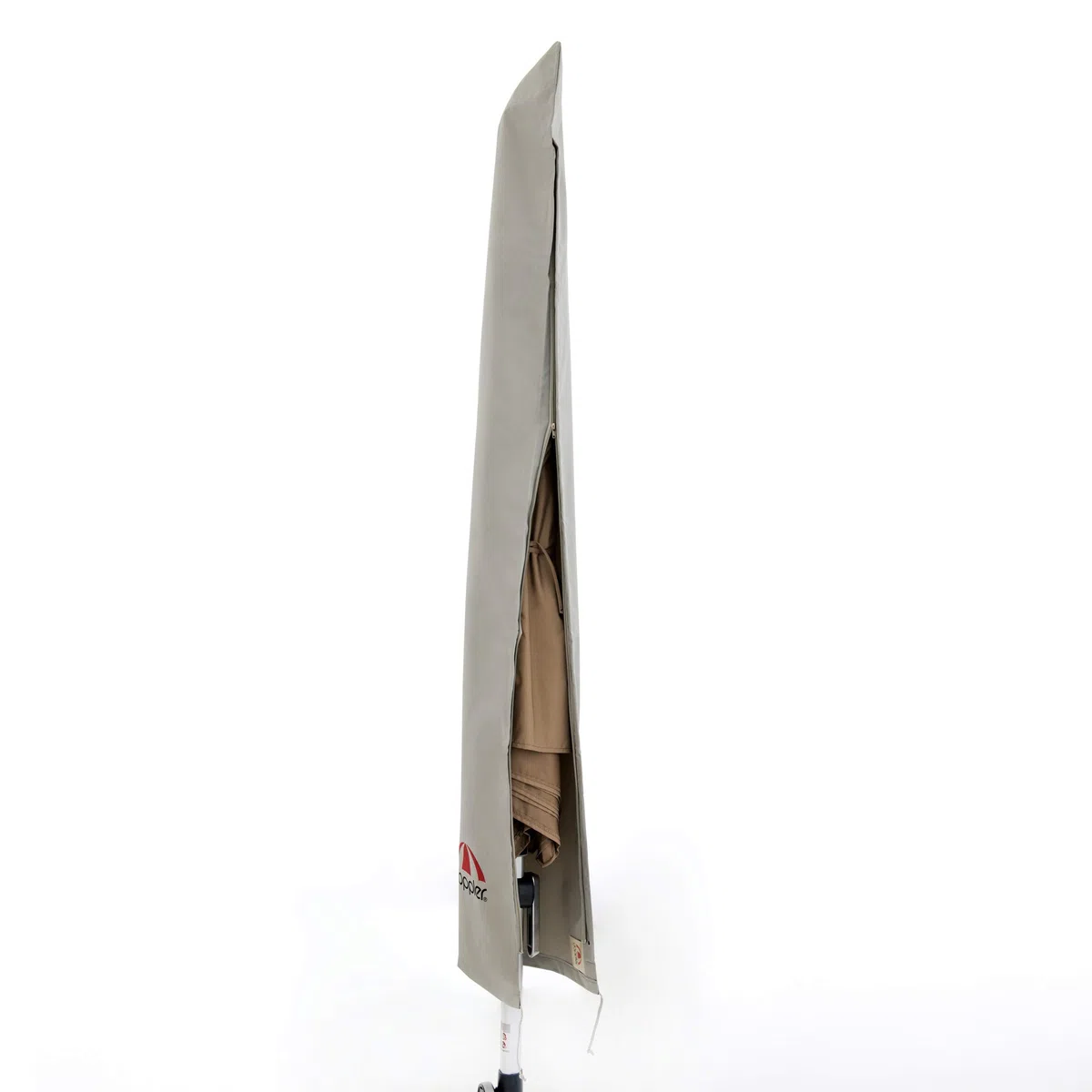 Doppler Sonnenschirm Schutzhülle Expert - Für Gartenschirme bis 300 cm - Mit Stab - Für eine komfortable Bedienung - Wetterfest - Grau