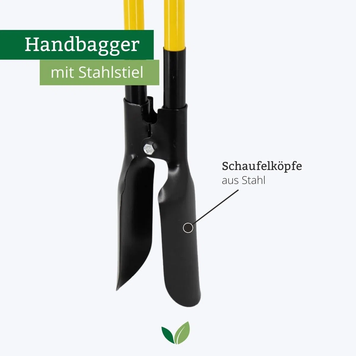 Rekord Handbagger aus Stahl mit Stahlstiel (140 cm) – Erdlochausheber zum Ausheben von Pflanzlöchern, Zaunpfosten & Erdarbeiten – stabile Schaufelköpfe - 3,9 kg