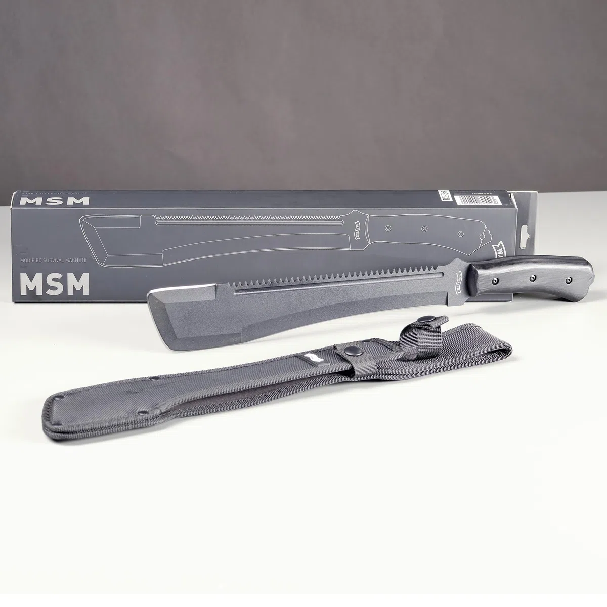 Walther MachTac MSM, 1065 Carbonstahl, feststehendes Messer, ideal für Outdoor Aktivitäten