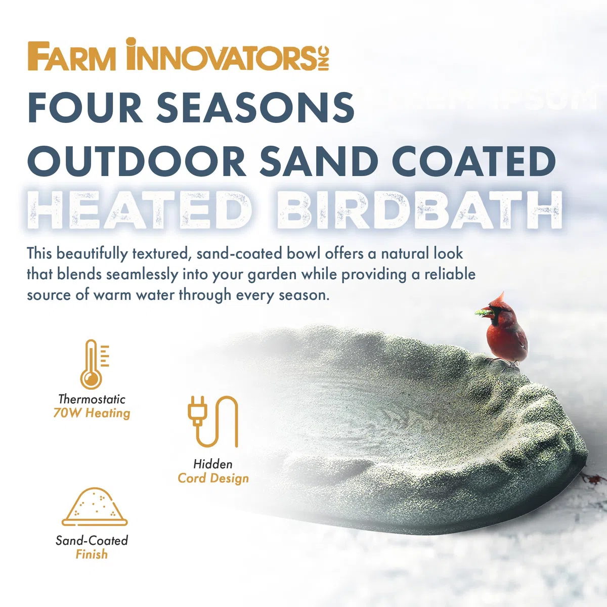Farm innovatoren Modell 1 Four Seasons beheizten Vogeltränke, 70