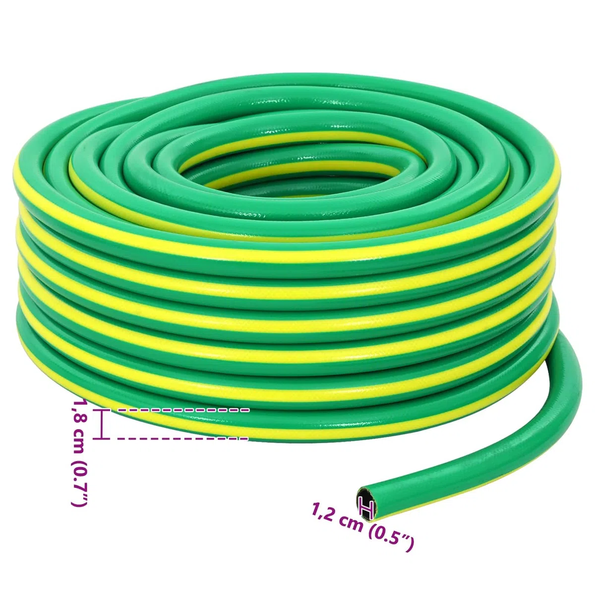 Gartenschlauch 1/2 Zoll 100 m 5-lagig flexibler Wasserschlauch für Bewässerung, PVC Schlauch knickfest grün