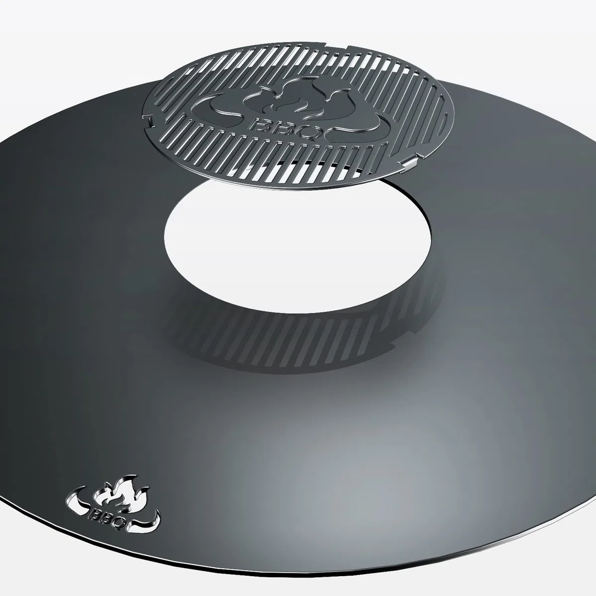 teileplus24 FR08 Grillmeister Set | 3-teilig | Grillring 80 cm + Grilleinsatz ø 20cm + Auflageleiste, Größe:Grillring 80cm Grilleinsatz Abstandshalterleiste