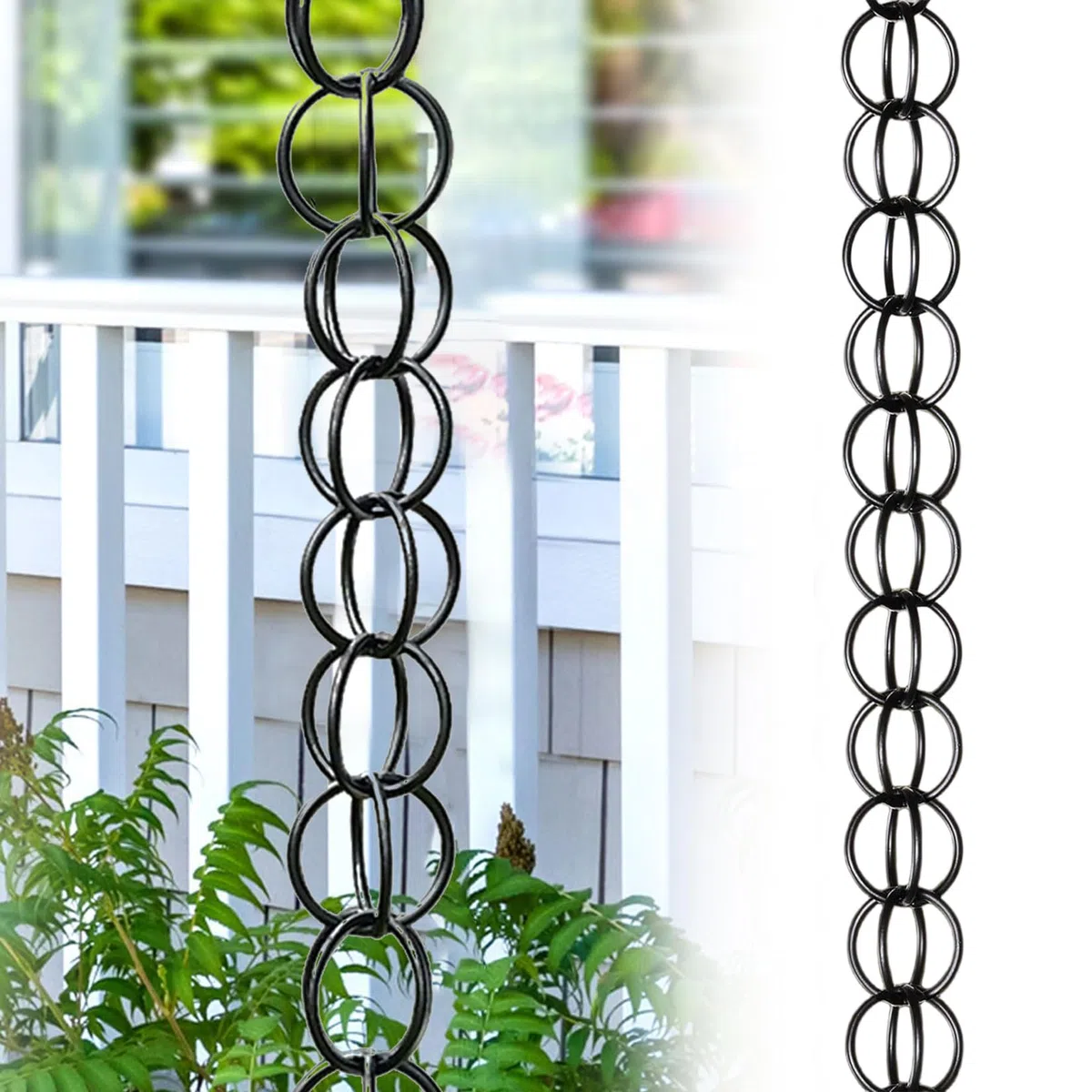 Regenkette Japanisch,Regenkette Ablaufkette,regenablaufkette schwarz,rostbeständig,beschichtet,Gartendekoration,funktionaler und dekorativer Ersatz für Dachrinnen-Fallrohre 2.6m(8.6ft) Dunkelbraun