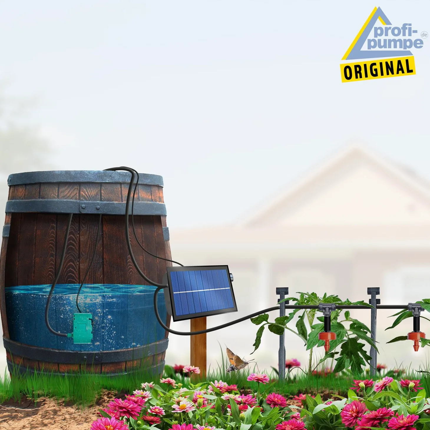 Solar-Bewässerungssystem Greenkeeper Solarpanel Gartenbewässerungssystem Pflanzenbewässerung (SOLAR-DROP P50 für bis zu 50 Tropfstellen)