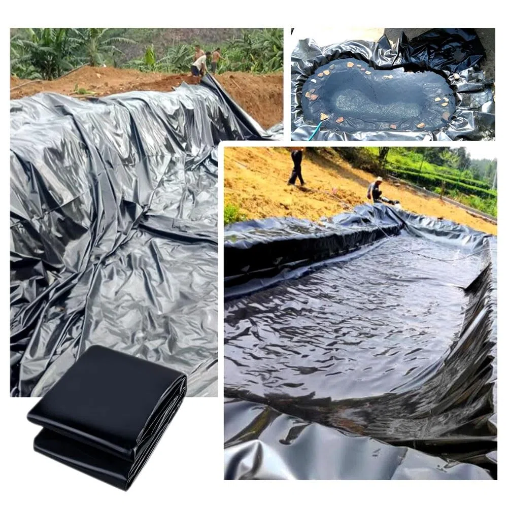 HDPE Teichfolie, reißfest, schwarz, für 800 x 900 cm Teiche, Anti-UV-Unterlage, 600 x 1000 cm