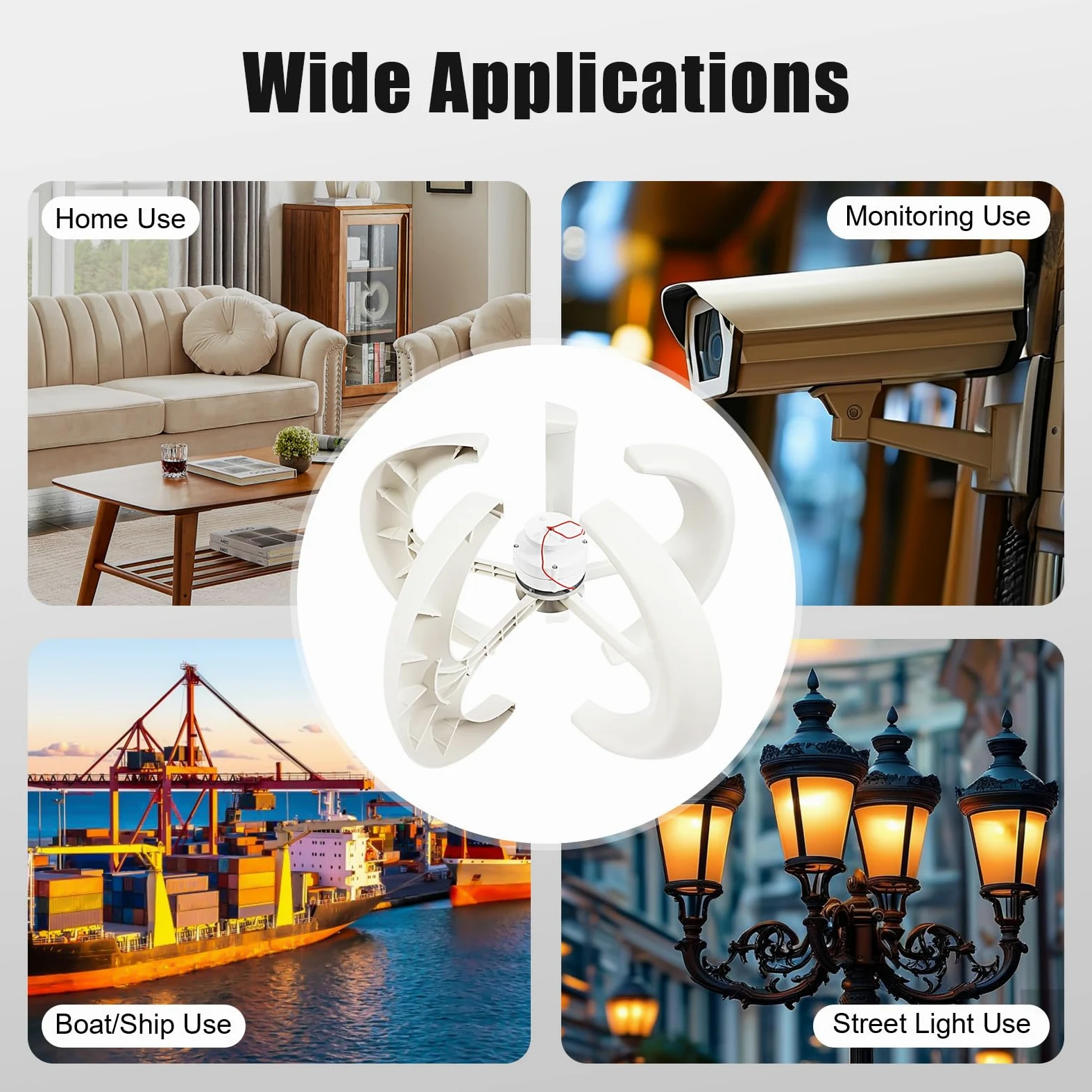 BrandName 600W 12V Windgenerator Set mit Flansch & Controller – Windkraftanlage für Haus Garten Outdoor Industrie – Kompaktes System für nachhaltige Energie Enthusiasten