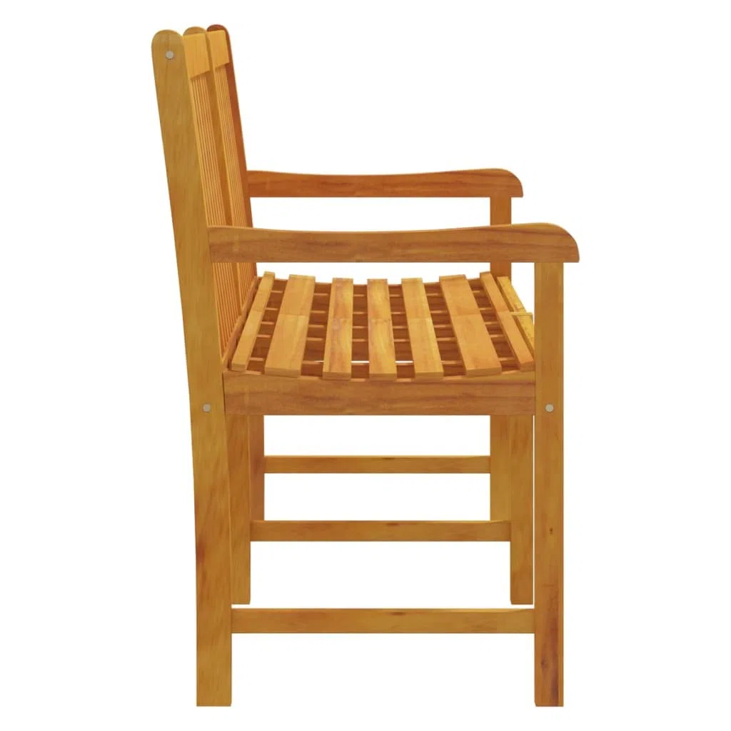 Fengshui Akazienholz Sitzbank 150x55 cm Gartenbank | Massivholz, geölt, wetterbeständig, Armlehnen, Rückenlehne, pflegeleicht