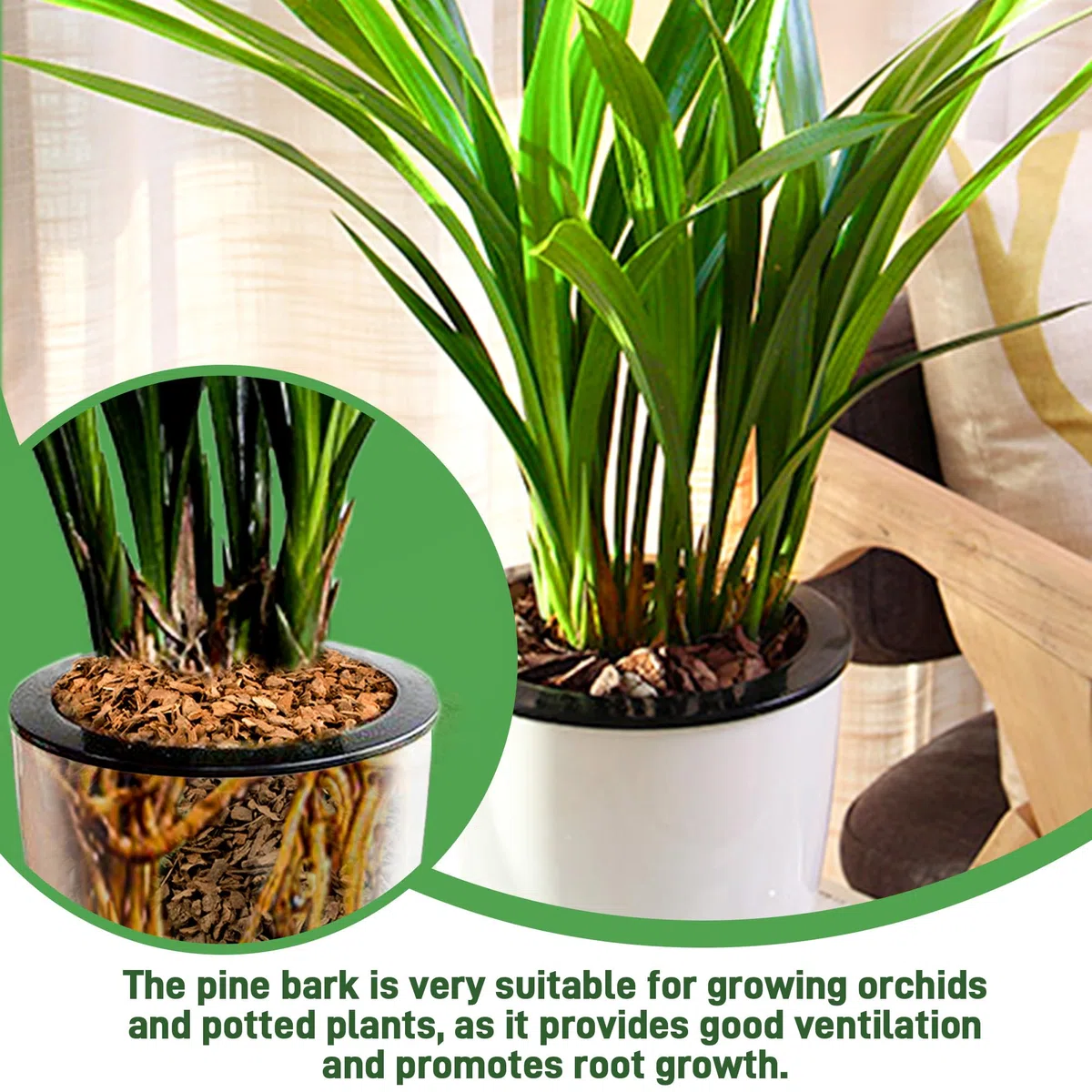 18qt Bio-Orchideen-Blumenerde Rinde für Topfpflanzen, Mulch, Wurzelentwicklung von Orchideenpflanzen und Gartenerde Ergänzungsmischung