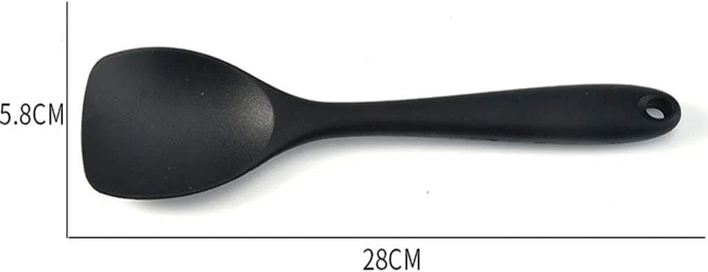 Silikon-Besteckset, Chef Küchenutensilien 10-teiliges Kochutensilien-Set, antihaftbeschichtet, hitzebeständig, BPA-frei, Silikon, Edelstahlgriff, Kochutensilien, Schneebesen(Black)