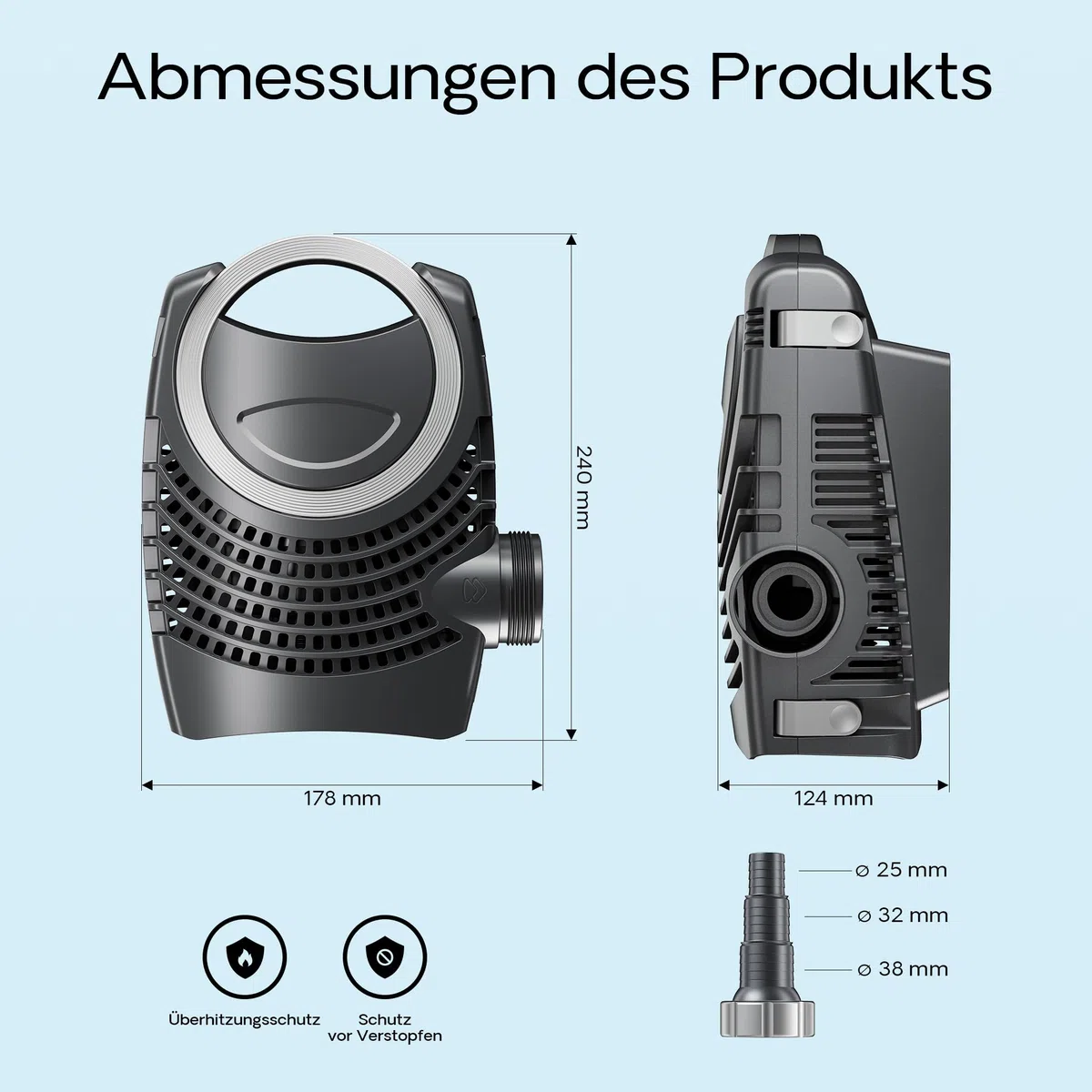 Wiltec Komplettset: CPF-250 Teichdruckfilter bis 10000 L Teichfilteranlage mit 11W Teichklärer, NEO8000 SuperEco Teichpumpe 8000l/h 70W