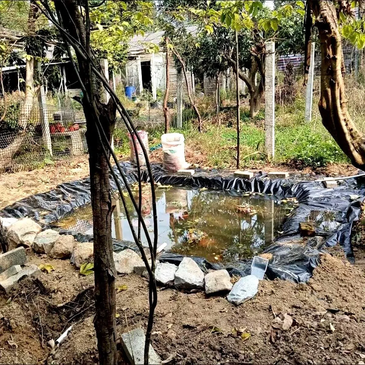 1 x 15 m HDPE Teichfolie Flexible Teichfolie für Gartenteich Wasserfall Bachlauf Fischteich Teichfolie Reißfest Schwarz (6x10m)