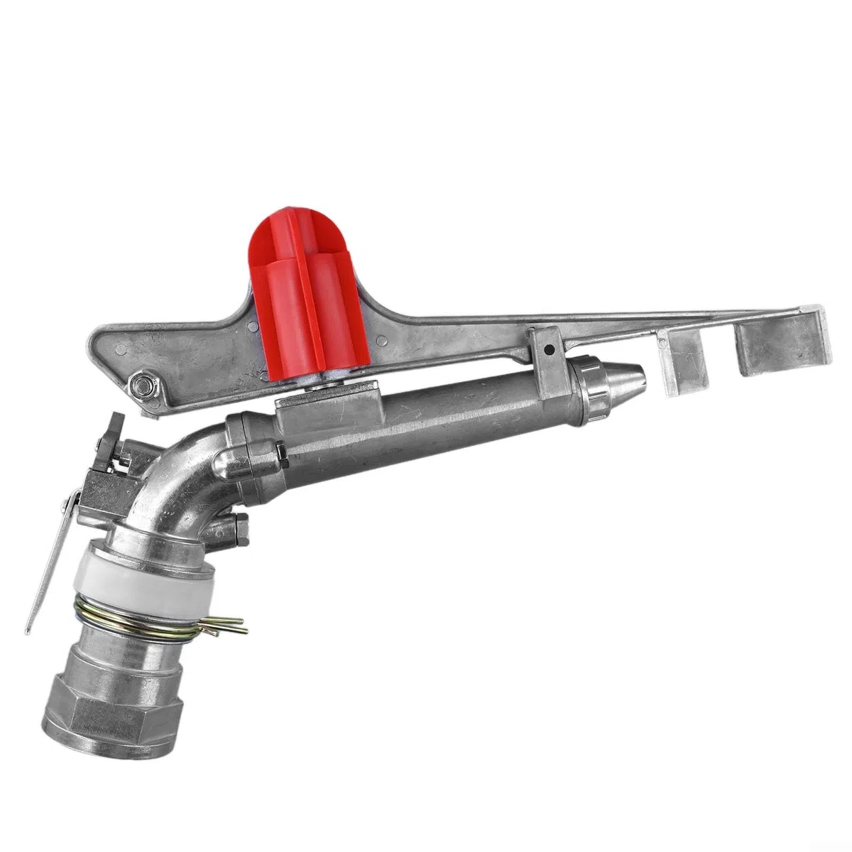 Verstellbarer rotierender Sprinkler, Zinklegierung, landwirtschaftlicher Bewässerungskopf mit 25–360 Grad Abdeckung und 39,6 m Reichweite für Garten, Rasen, Bauernhof, Erntebewässerung (6,3 cm)