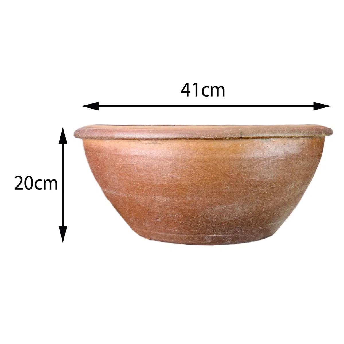 Steinzeug-Blumentopf/Pflanzkübel Lotus Schale Braun 41x20cm frostfest