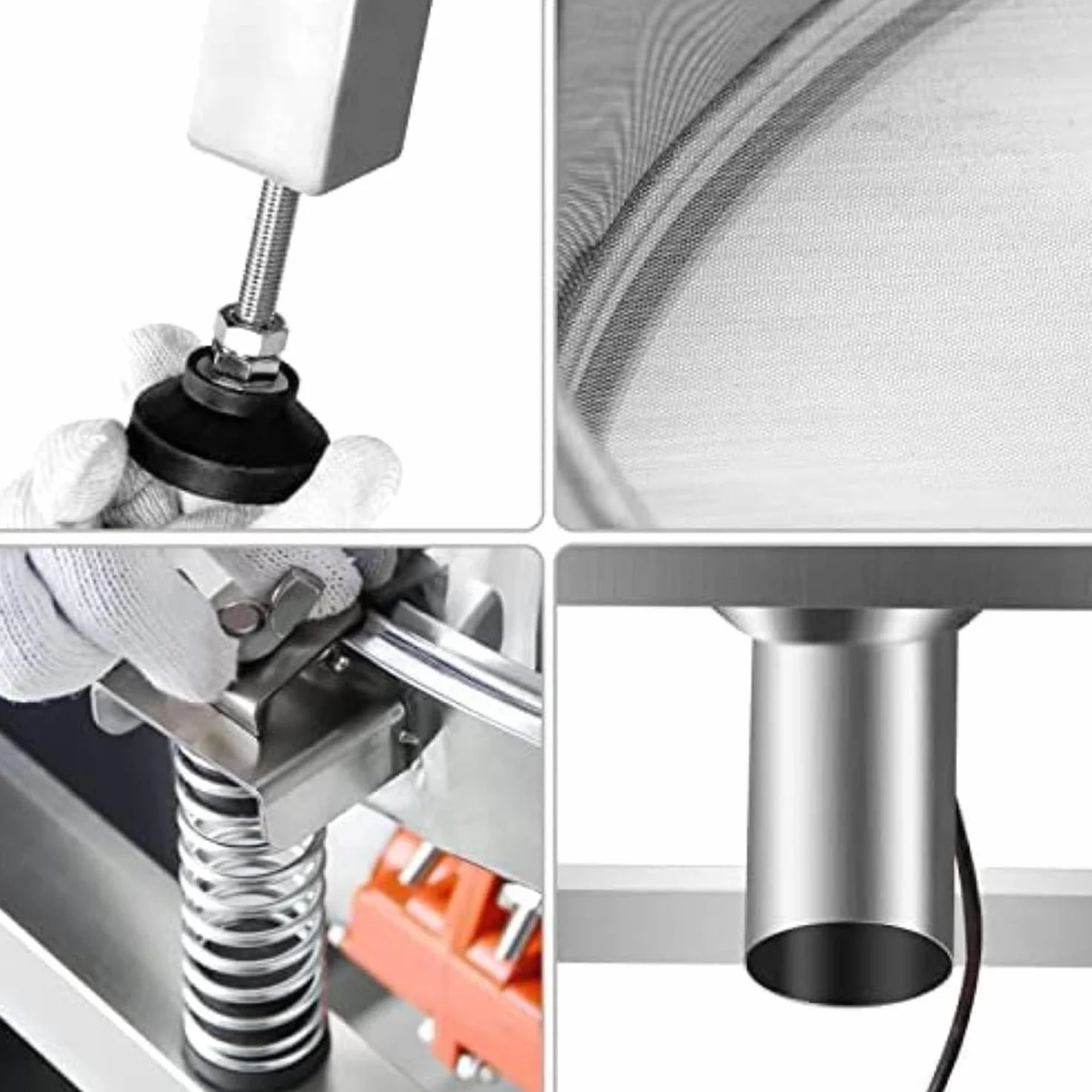 Elektrische Siebmaschine Für Mehl, Elektrisches Vibrationssieb, Elektrisches Sieb Aus Edelstahl, Kommerzieller Vibrationssieb-Schüttler Für Pulver, Mit Sieb Aus Edelstahl 304,130mesh