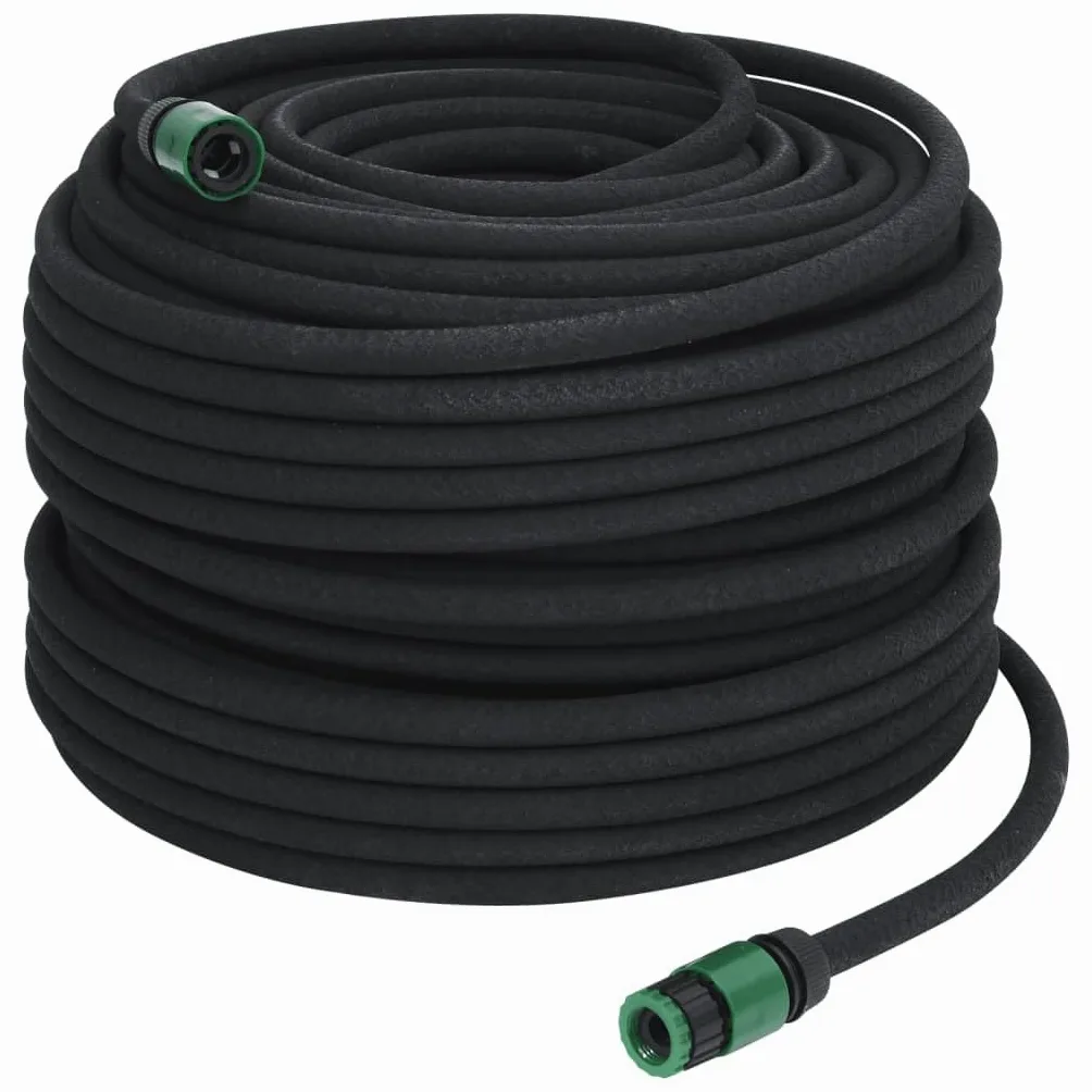 vidaXL Tropfschlauch, Bewässerungsschlauch mit Zubehör für Garten, Gartenschlauch für Bewässerung, Wasserschlauch Schlauch, Schwarz 0,6" 100m Gummi