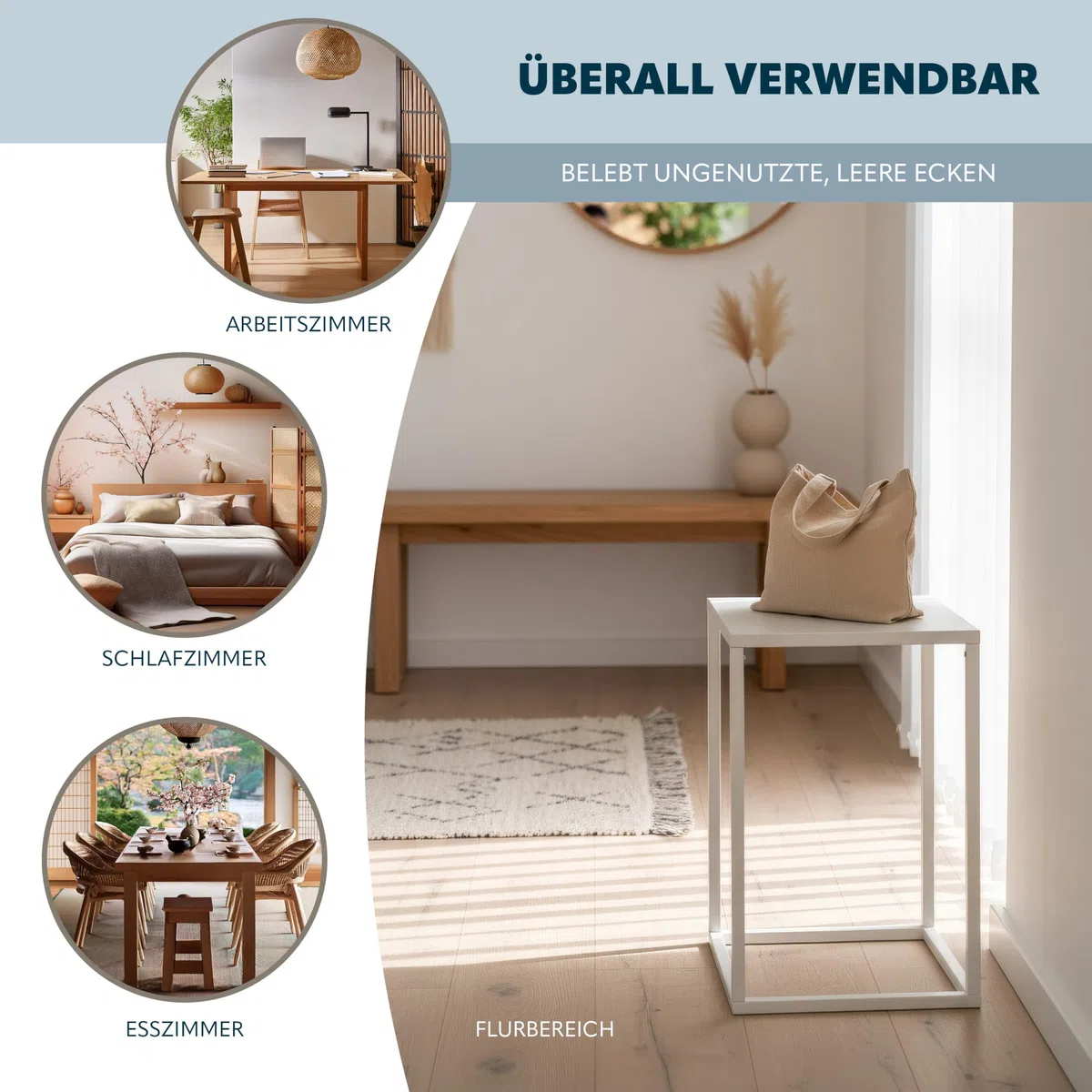bremermann Blumenhocker 4er-Set, Metall-Pflanzenständer, moderne Blumensäule ideal für Wohnzimmer, Flur und Büro, stabiles und platzsparendes Regal für Dekoration und Zimmerpflanzen