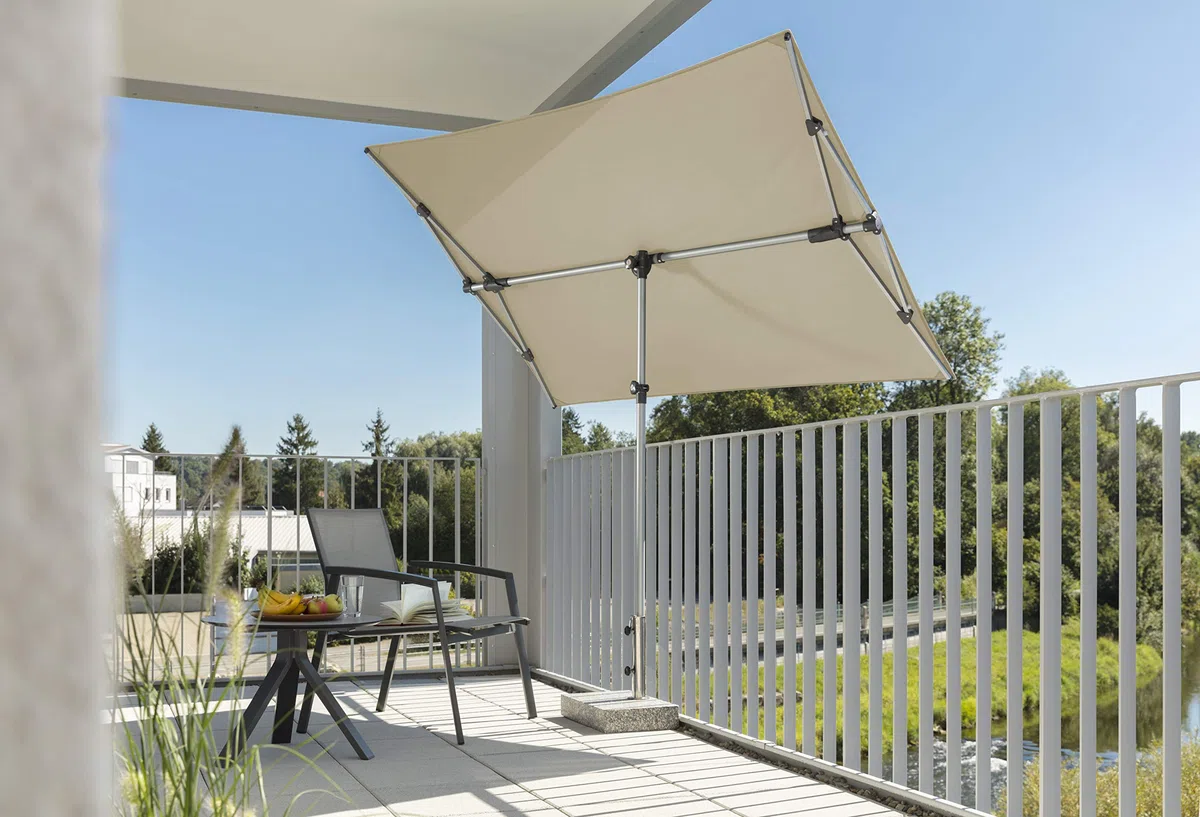 Schneider Sonnenschirm Novara, natur, 190 x 140 cm rechteckig, 758-02, Gestell Alu/Stahl, Bespannung Polyester, 5 kg