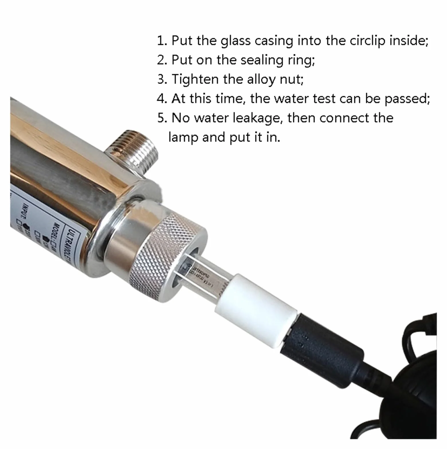 Wasserfiltersystem, 110/220 Edelstahl-UV-Wassersterilisator, UV-Röhrenlampe, direkter Getränkedesinfektionsfilter, Aquarium-Reiniger