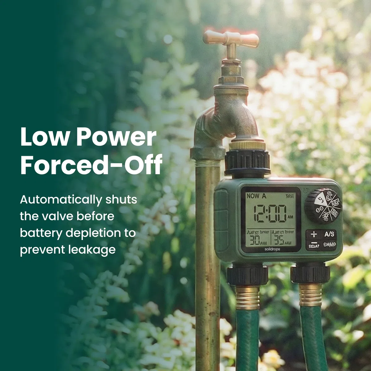 Sprinkler-Timer für Gartenschlauch, programmierbarer 1 oder 2 Auslassregler mit selbstreinigendem Ventil, 15-Tage-Frequenz, großes Zifferblatt, Regenverzögerung & Auto-Off, IPX5
